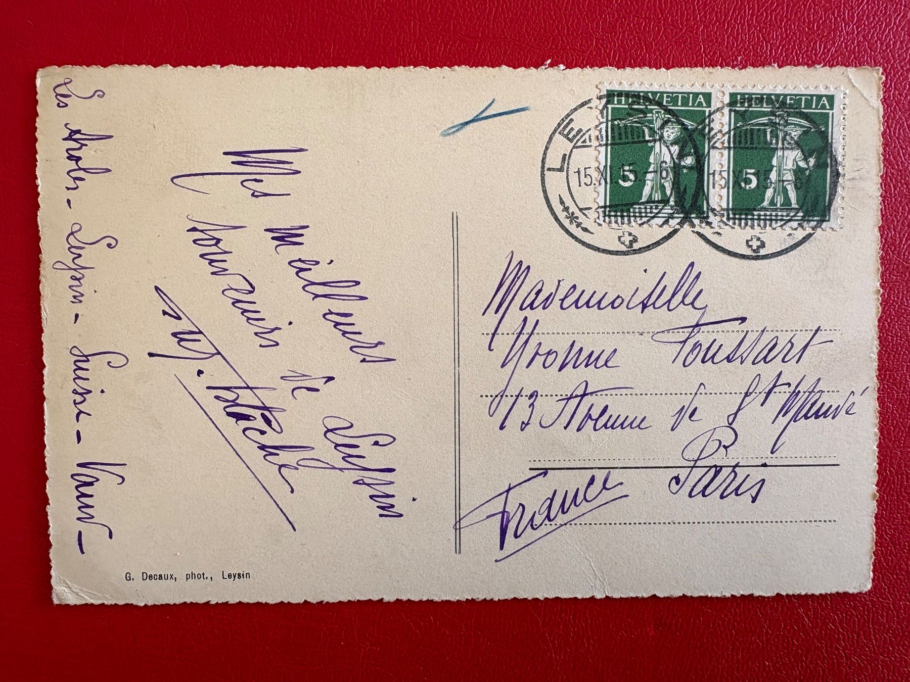 Ansichtskarten: 1915 / Leysin - Le train électrique et le Chamossaire – Gebraucht aus St-Légier-La Chiésaz von Theo005 1