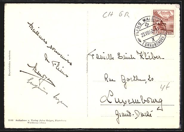 Cartoline postali: Flims, Strandbad am Caumasee mit Badende – Usato da Berlin venduto da bartko-reher 1