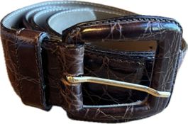 Ceinture Romano Taliani cuir croco 103cm