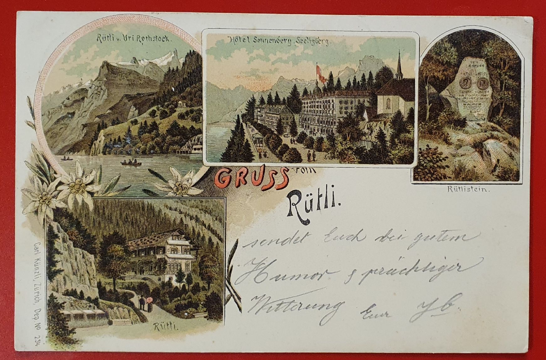 Cartoline postali: Gruss vom Rütli 1901 – Usato da Kreuzlingen venduto da Rschweiz1