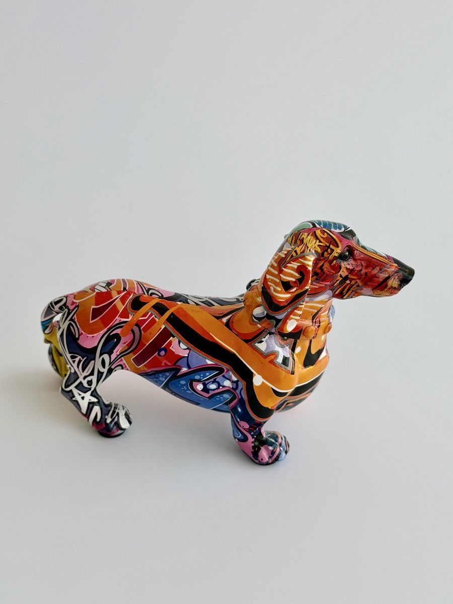 Statuette: Figurine chien Teckel multicolore pop art – Usato da Genève venduto da mar_nd6c