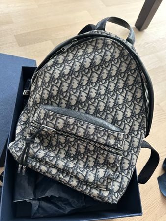 Dior Rucksack Oblique Canvas schwarz gebraucht Zustand