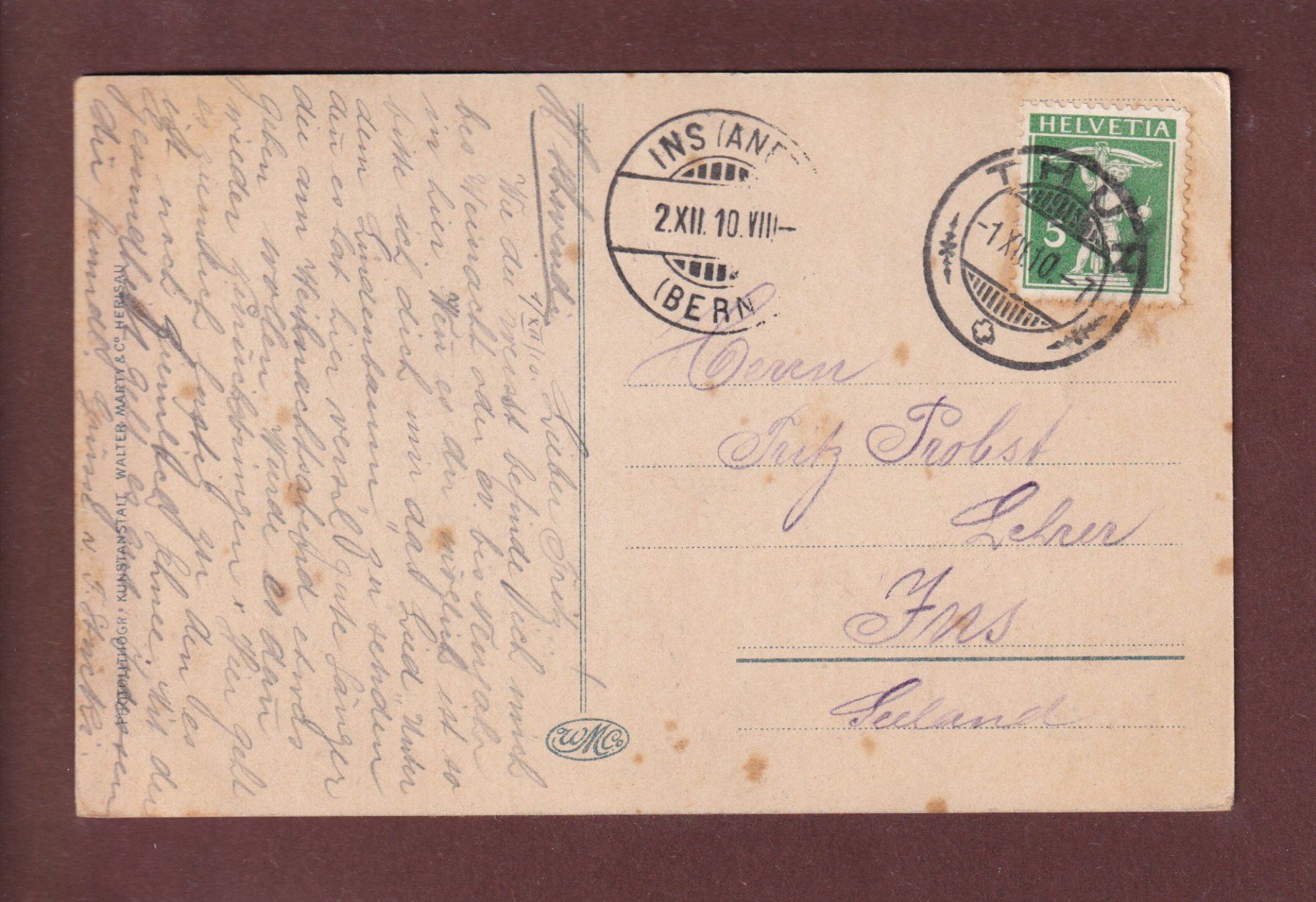 Cartoline postali: Sanatorium HEILIGENSCHWENDI - 1910 – Usato da Pully venduto da nicecards 1