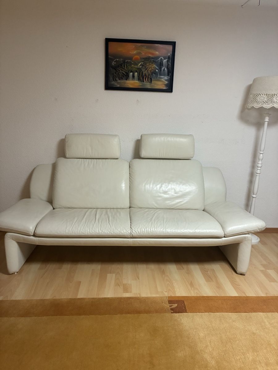 Divani: LEU Swiss Echtleder Couch Modell Bianca – Usato da Amriswil venduto da Fisch79