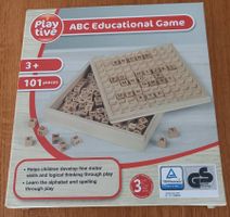 *ABC - HOLZBUCHSTABENWÜRFEL - LERNSPIEL* 19X19CM/AN/VOLLST..