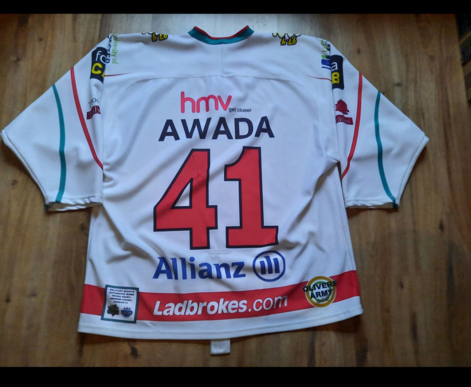 Canottiere & Pantaloni: Belfast Giants Hockey Jersey Trikot – Usato da Sargans venduto da Guinness07 1