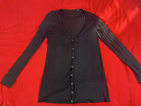 Schwarze Damen Langarm Cardigan Gr. M