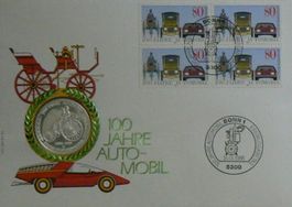Numisbrief 100 Jahre Automobil Feinsilbermünze 999.0