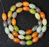1 Strang echte rare multicolor Gobi Jade Perlen 12 X 8 mm