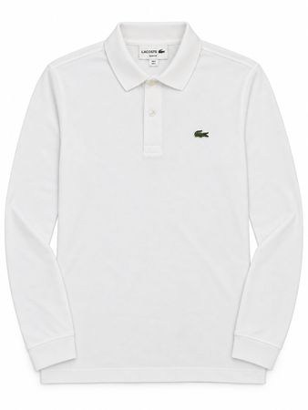 Lacoste Polo manches longues blanc Slim Fit taille 5 (L)