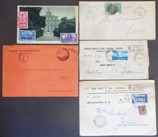 ITALIA: 5 invii postali degli anni 1880–1959