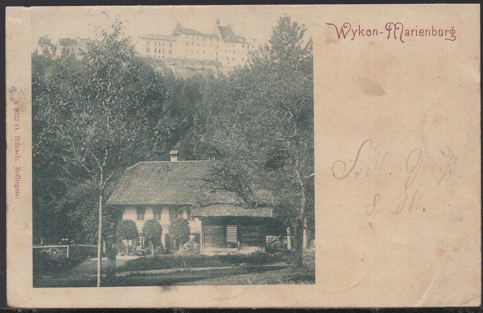 Cartoline postali: Wikon - Marienburg  1901 – Usato da Aarau venduto da kufi44