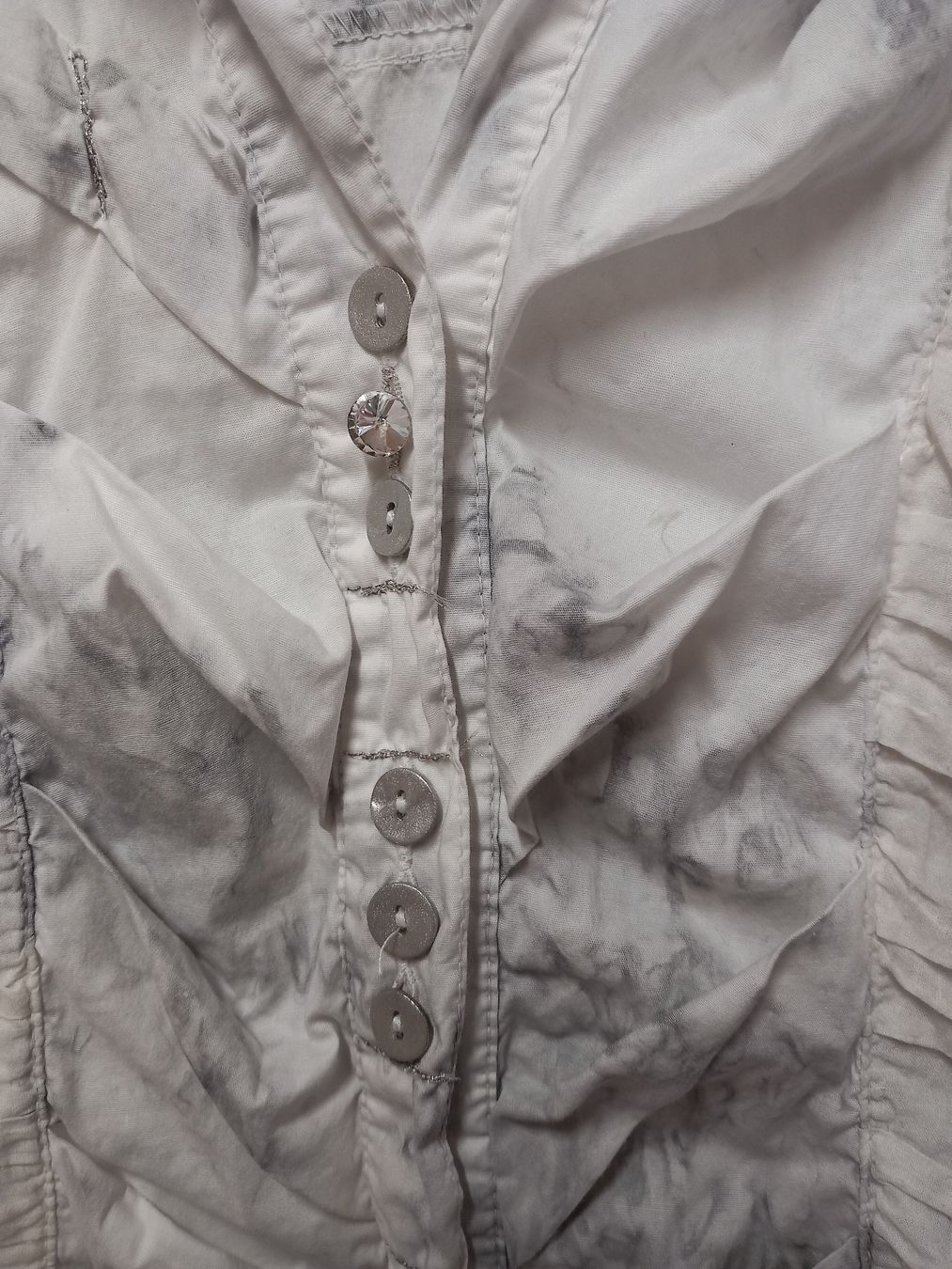 Camicette: Bottega Bluse Gr.S/M hellgrau, Strass – Usato da Gwatt (Thun) venduto da umwelt-brocki 2