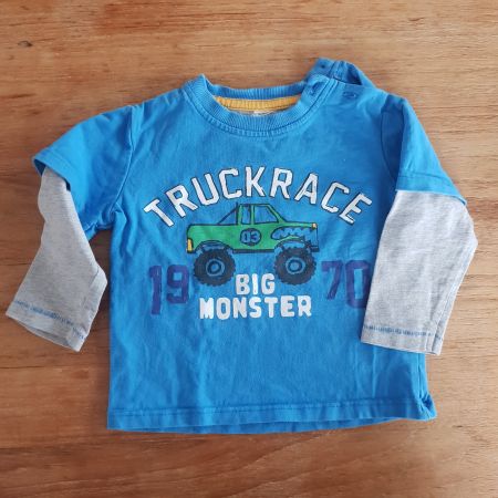 🐸 BABY PULLOVER BLAU 68 LASTWAGEN TRUCK AUTO