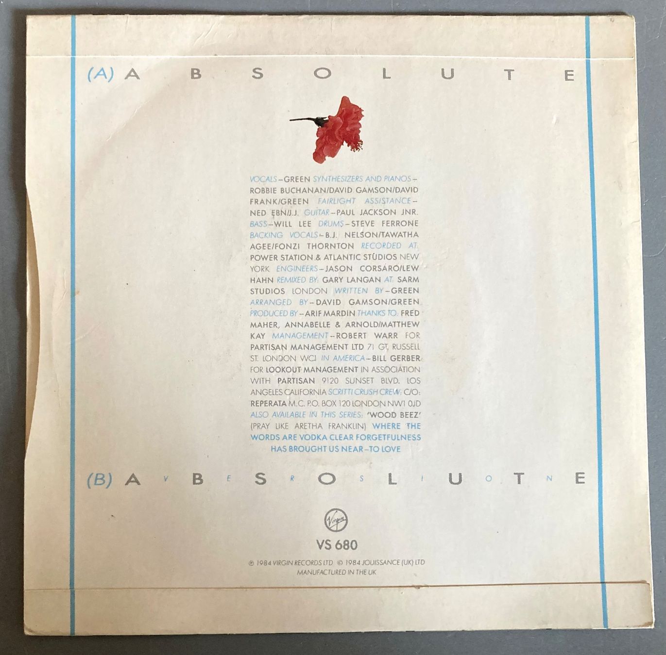 Dischi in vinile: SCRITTI POLITTI - ABSOLUTE – Usato da Poliez-Pittet venduto da Newtown-Records 1