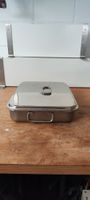 Casserole, Bräter mit Deckel rechteckig Chromstahl