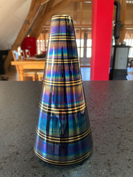 Seltene Vase irisierend Regenbogenfarben Kegelform Kaufen auf Ricardo