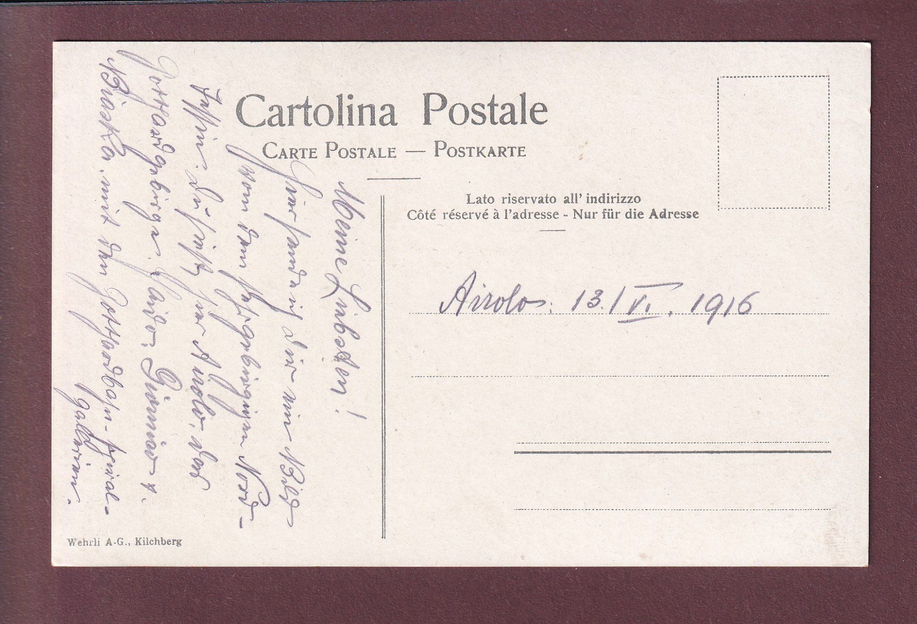 Cartoline postali: BELLINZONA e dintorni - 1916 – Usato da Pully venduto da nicecards 1
