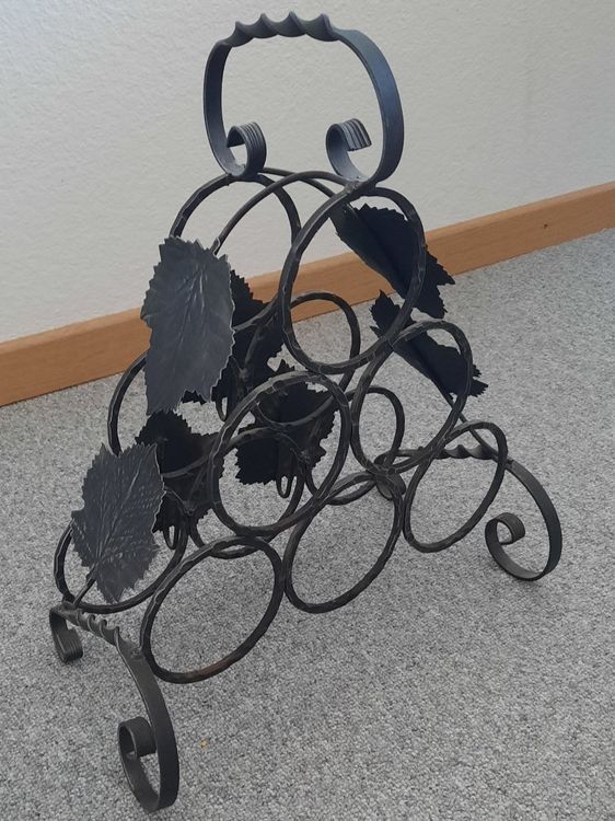 Weinflaschen-Träger Aus Metall – Für 6 Flaschen, Mit Griff – Rustikaler Bauernhaus-Style Für Bar, Party & Picknick