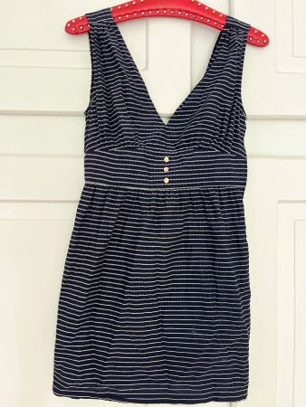 SESSÙN Designer Kleid blau weiss gestreift – Gr. M/38