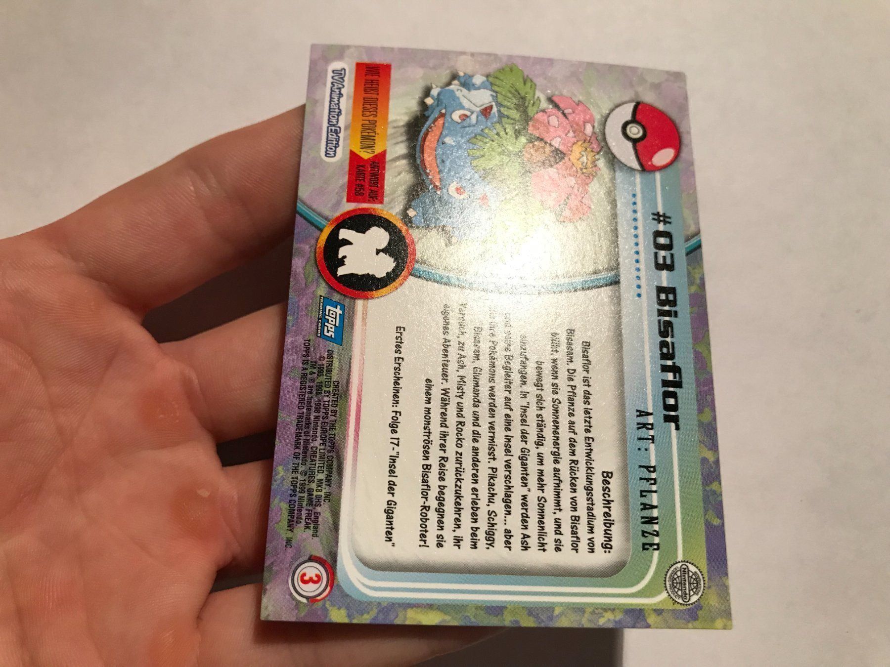 Pokémon Carte collezionabili: Bisaflor Topps Series 1 – Nuovo (secondo la descrizione) da Hagendorn venduto da Pokecollectorch 6