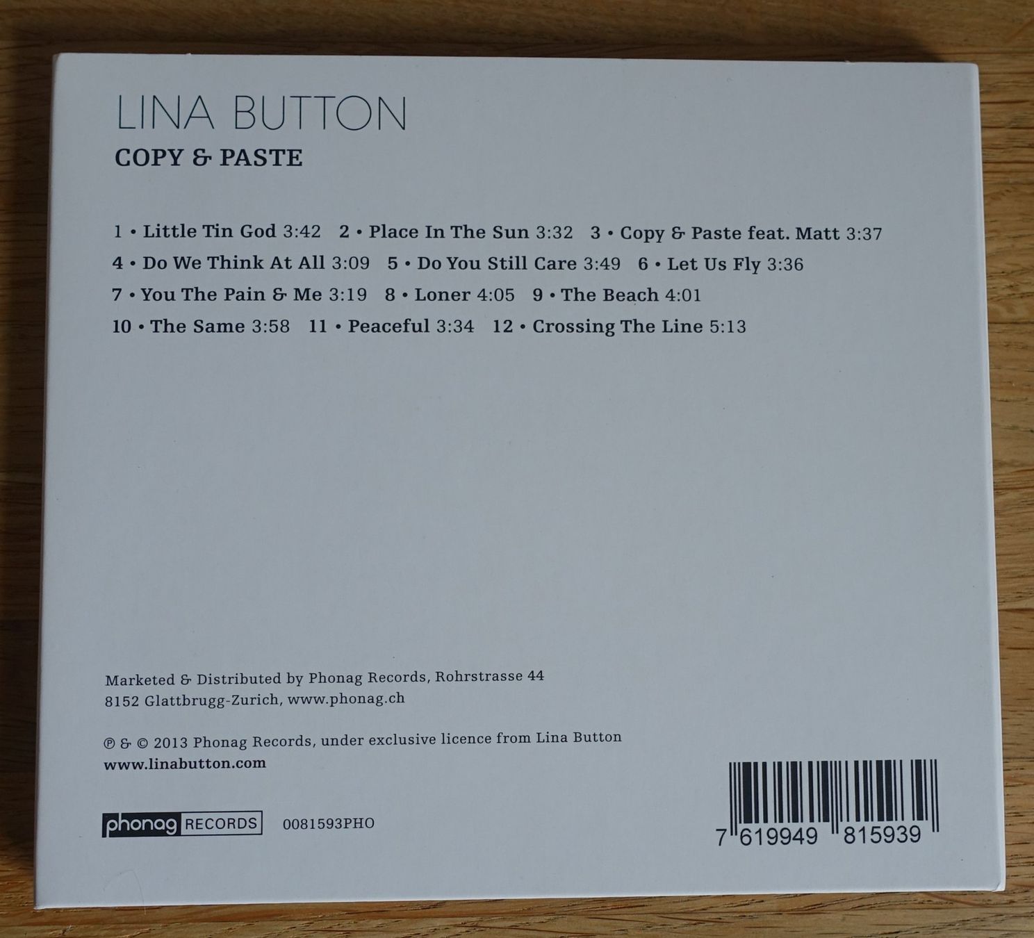 CD: Lina Button – Copy & Paste - D6 – Usato da Sessa venduto da discoverymedia 1