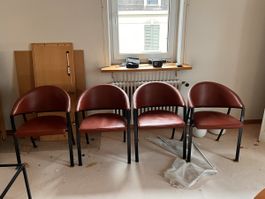 4x Designstühle , Leder (205)