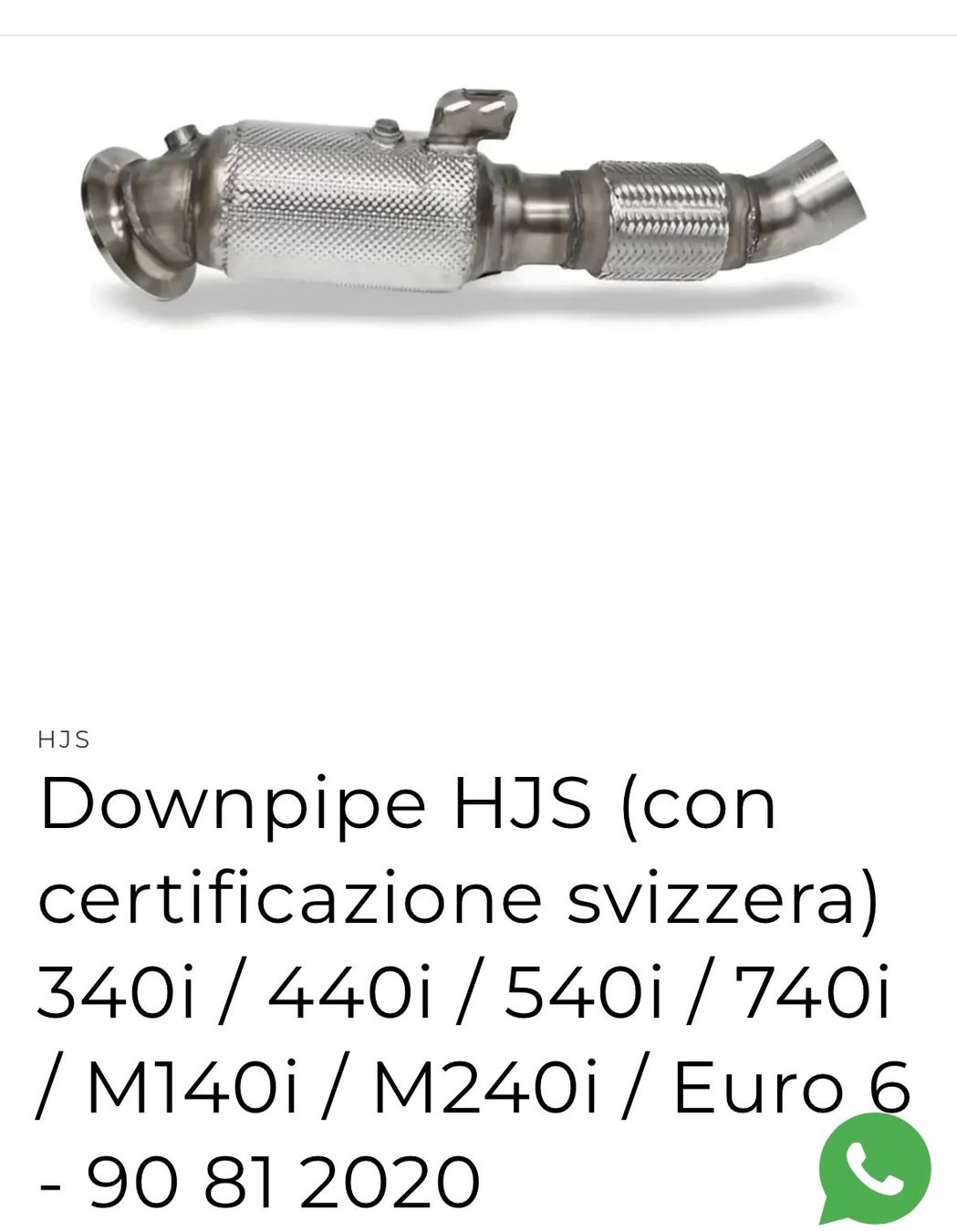 BMW Sistemi di scarico: Downpipe HJS CH GUTACHEN – Nuovo e nell'imballaggio originale da Gossau SG venduto da fra_8r8b