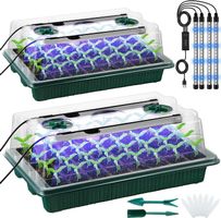 Anzuchtschale Set Saatgut Aufzucht LED Grow Plastik grün 2