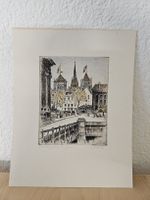 Skizze Lausanne signiert R. Disteli 11.5x15cm