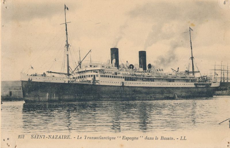 Cartoline postali: Paquebot Espagne in Saint-Nazaire +c1915 – Usato da Emmenbrücke venduto da teestube
