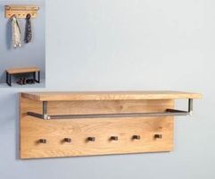 Garderobe BOLTON mit Hutablage Wildeiche massiv