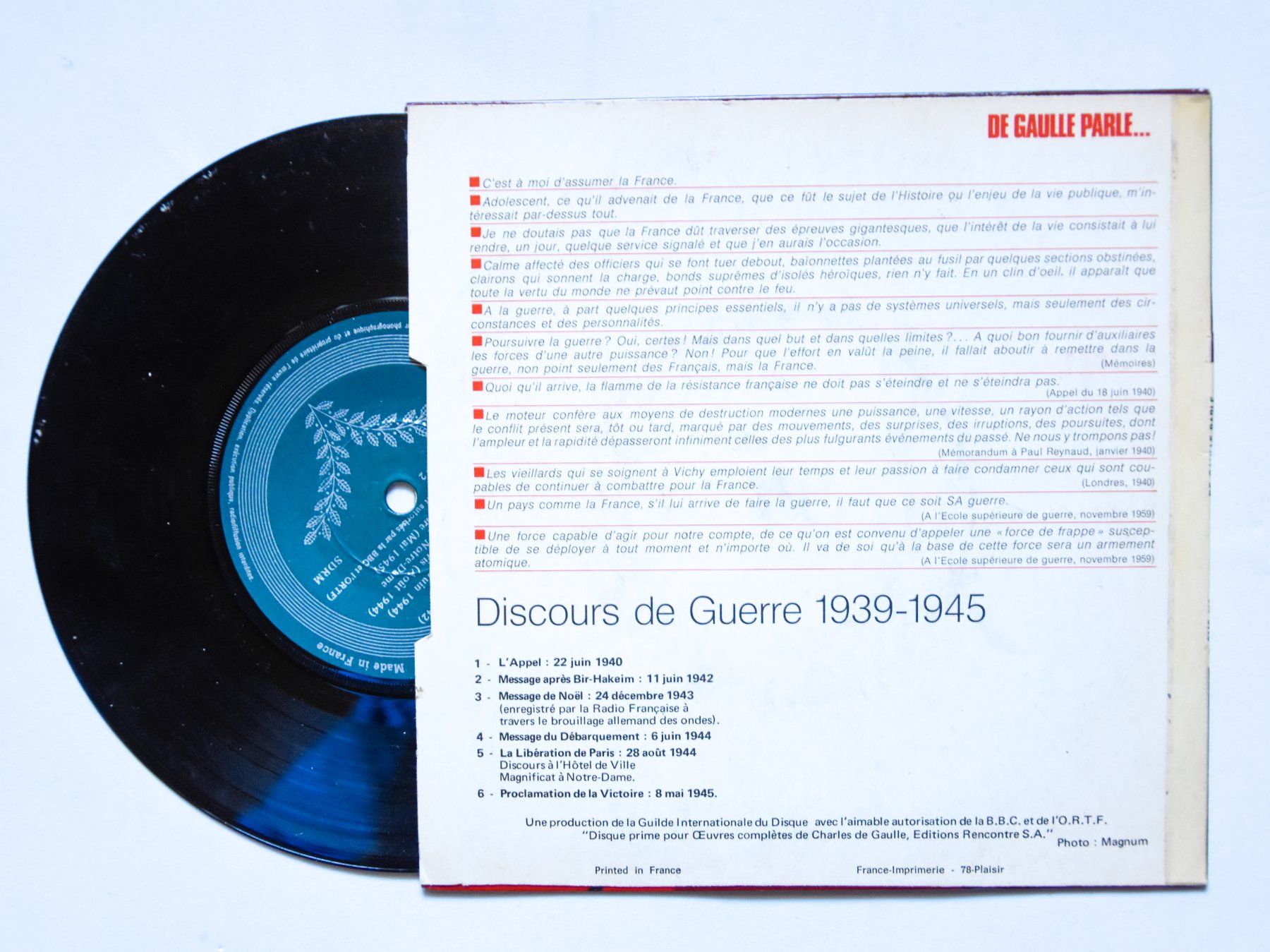 Schallplatten: De Gaulle parle (disque vinyle) – Gebraucht aus Belmont-sur-Yverdon von ag97 1