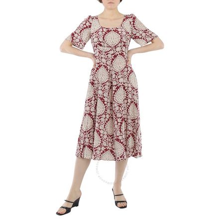 Max Mara Weekend Kleid SCACCO Seide Muster dunkelrot w Gr 40