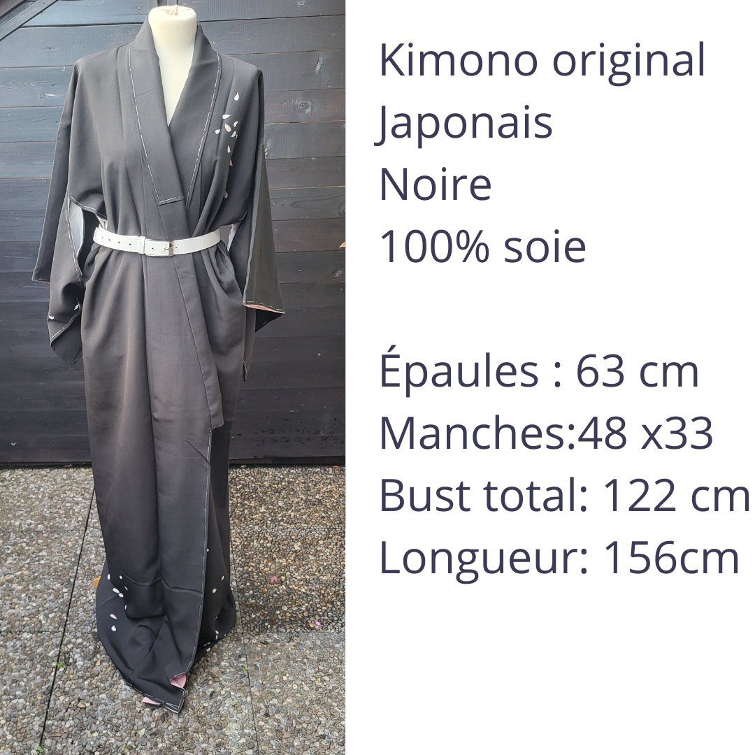 Kimono: Kimono japonais noir – Nuovo (secondo la descrizione) da Fribourg venduto da VictoriaShop7 8