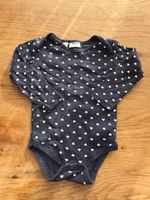 BPC Baby Body Gr. 92/98, Langarm, dunkelblau mit Herzli