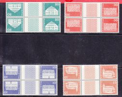 1970-1973 Kehrdrucksatz 4er mit Zwischensteg  ** POSTFRISCH