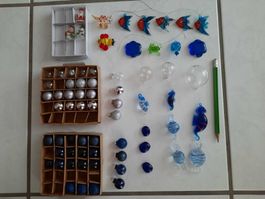 Kleinteile Weihnachts-Deko aus Glas - Kugeln, Figuren etc.