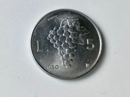 Pièce de 5 Lires République Italienne 1950