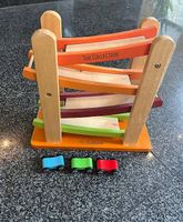 Eichhorn Holz Autorennbahn (Kugelbahn) in gutem Zustand.