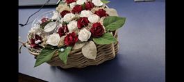 Herz Hochzeitsdeko mit Teelicht und Rosen