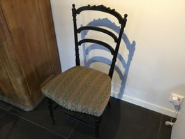 Antiker Gobelin-Stuhl Empire-Stil