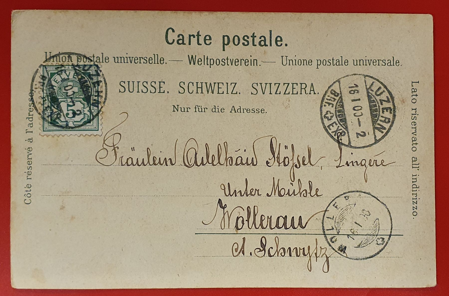 Cartoline postali: Luzern mit Pilatus 1900 – Usato da Kreuzlingen venduto da Rschweiz1 1