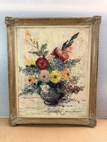 Stillleben mit gemischten Blumen Ölgemälde Signiert