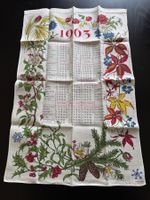 Vintage KREIER Kalender-Geschirrtuch 1993, Herbsmotiv