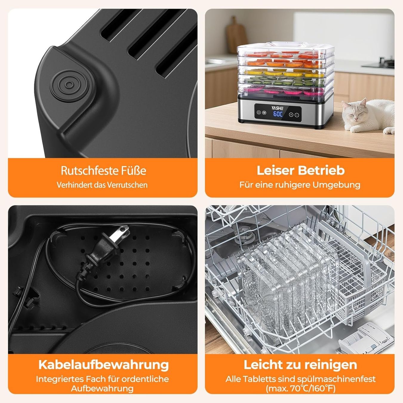Elettrodomestici da cucina: Dörrautomat 5 Edelstahl-Gitter 400W Timer – Nuovo e nell'imballaggio originale da Schaffhausen venduto da AllesMussRaus60 6