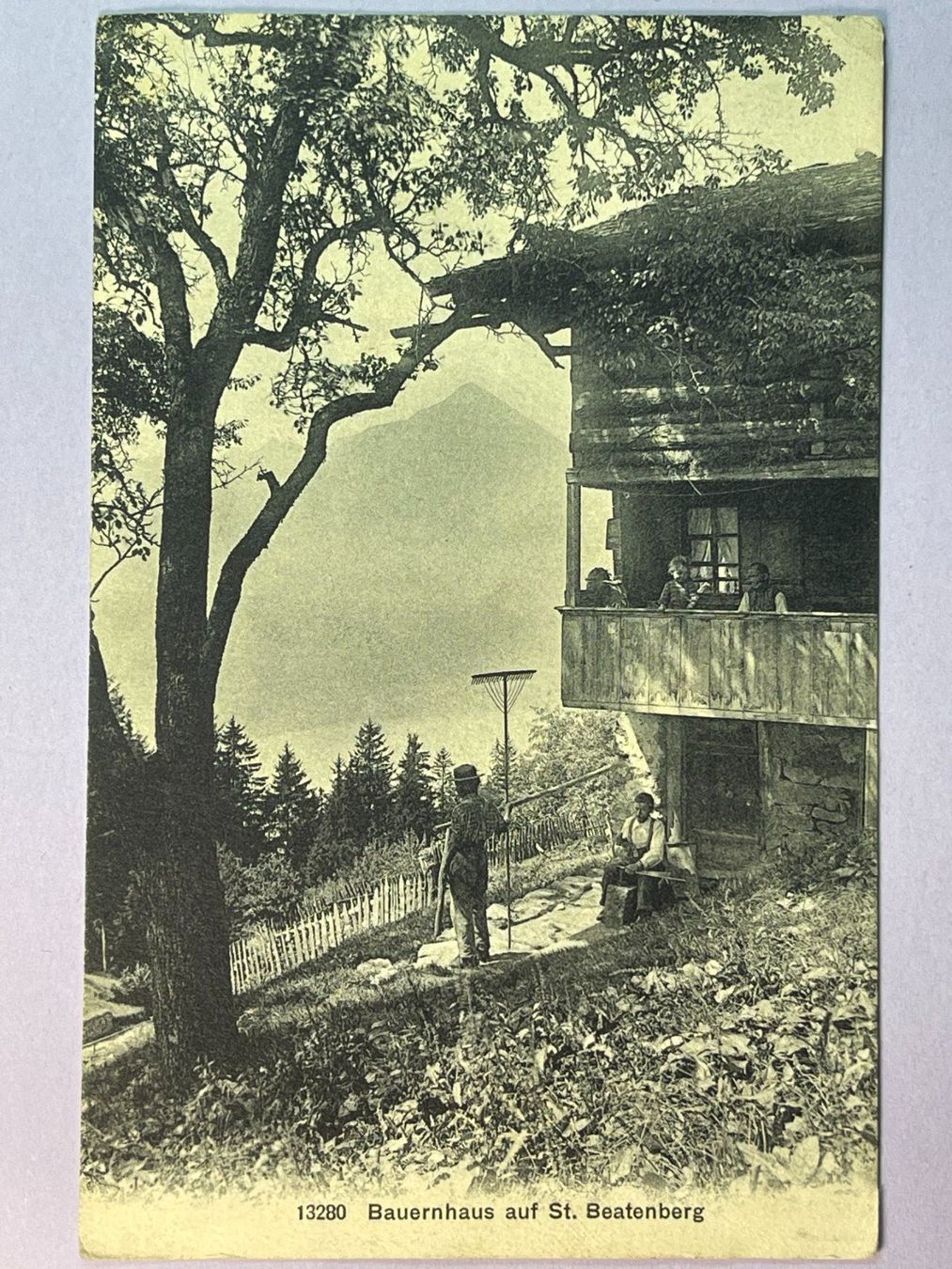 Ansichtskarten: Bauernhaus auf St. Beatenberg – Gebraucht aus Steg VS von _vinci_