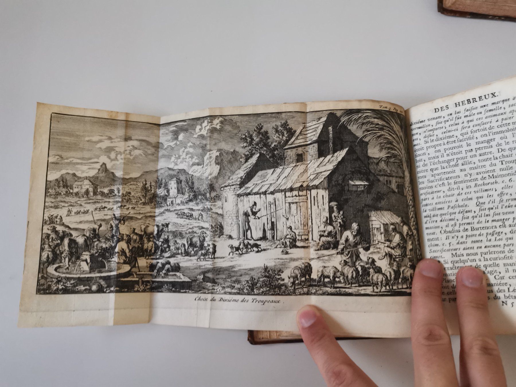 Incisioni: La republique des hebreux, Chatelain Amsterdam, 1713 gravure – Usato da Genève venduto da Atelier.Curio 9