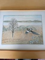Limitierter Kunstdruck „Elster im Flug " - signiert P. Friem