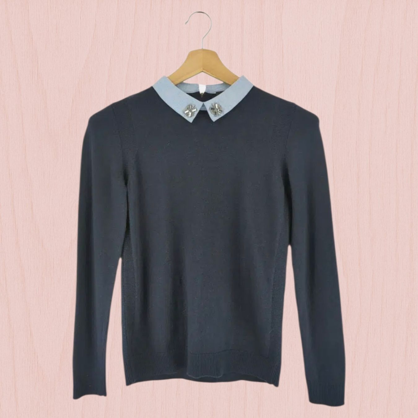 Maison 123 Maglioni & Felpe: 1.2.3 Paris Feinstrickpullover mit Schmuckkragen – Gr.36 – Usato da Le Locle venduto da sAm_2112